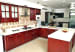 U shaped kitchen with false ceiling and maroon cabinets by Reshma Rasheed Modular-kitchen Contemporary | Interior Design Photos & Ideas