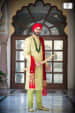 Punjabi Groom Wearing an Elegant Beige And Red Sherwani by HD Productions Wedding-photography Groom-wear-and-accessories | Weddings Photos & Ideas