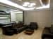 Elegant Looking Living Room with Black Leather Sofa Set and White False Ceiling by Shristi Interiors Living-room Modern | Interior Design Photos & Ideas