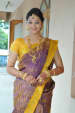 Traditional Look of the Bride Wearing Mauve Saree With Bright Golden Borders by Mahadevan Wedding-photography Bridal-jewellery-and-accessories Bridal-makeup | Weddings Photos & Ideas