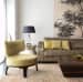 Sophisticated Living Area with Brown Soda and Cushioned Chair by Mayank Manchanda Living-room Contemporary | Interior Design Photos & Ideas