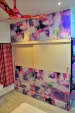 Purple and White Patterned Sliding Wardrobe by Rohit Mangal Singla Bedroom Modern | Interior Design Photos & Ideas
