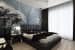 Bedroom with abstract wall design by Jeenal Mehta Bedroom Contemporary | Interior Design Photos & Ideas