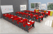 Kids Classroom With Grey And Red Furniture by Abhishek Kumar Modern | Interior Design Photos & Ideas