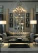Royal Living Room With Round Chandelier by Live Fabulous Living-room Modern | Interior Design Photos & Ideas