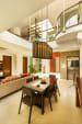 Dining Room With Brown Cylindrical Lights by narayan moorthy Dining-room Contemporary | Interior Design Photos & Ideas