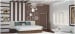 Bole Brown Shaded Bedroom With Wall Art and ceiling fan lights by Monnaie Architects Bedroom Contemporary | Interior Design Photos & Ideas