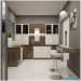 Ecru Shaded Modular Kitchen with L shaped counter and base cabinets by Monnaie Architects Modular-kitchen Modern | Interior Design Photos & Ideas