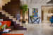 Eccentric Living Room with Edgy Display Unit and colorful Wall Art with Marble Flooring by Dhaval Patel Living-room Modern | Interior Design Photos & Ideas