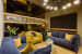 Azure Blue And Bright Yellow Sofa Set In Entertainment Area by Dhaval Patel Living-room Modern | Interior Design Photos & Ideas