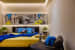Ravishing Beige Bedroom Space with Funky pencil sketch art style and a Black Leather couch by Dhaval Patel Bedroom Contemporary | Interior Design Photos & Ideas