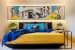 Spectacular Yellow Master Bedroom with Abstract Wall Art by Dhaval Patel Bedroom Modern | Interior Design Photos & Ideas