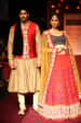 Crimson Red and Gold Bride and Groom Wear by Shyamal & Bhumika Wedding-dresses Groom-wear-and-accessories | Weddings Photos & Ideas