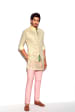 Cream And Pink Indo Western For Mehendi by Amaare Groom-wear-and-accessories | Weddings Photos & Ideas