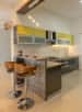 Brown Wooden Chairs And Pendant Lights by Kiran Hanumaiah Modular-kitchen Contemporary | Interior Design Photos & Ideas