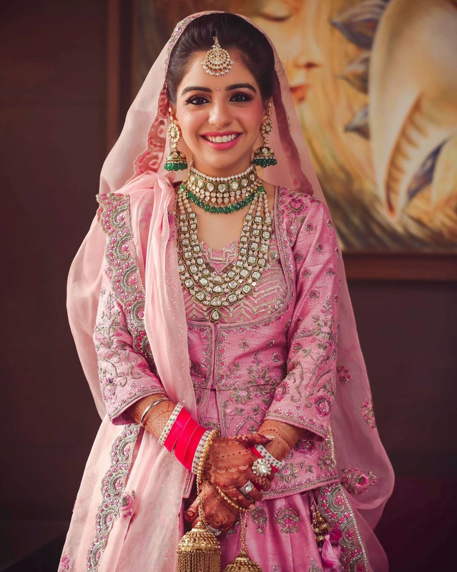 Ostentatious Kundan Accessories Complimenting Pink Attire Of Bride by Kabeer Grover Wedding-photography Bridal-makeup Bridal-jewellery-and-accessories | Weddings Photos & Ideas