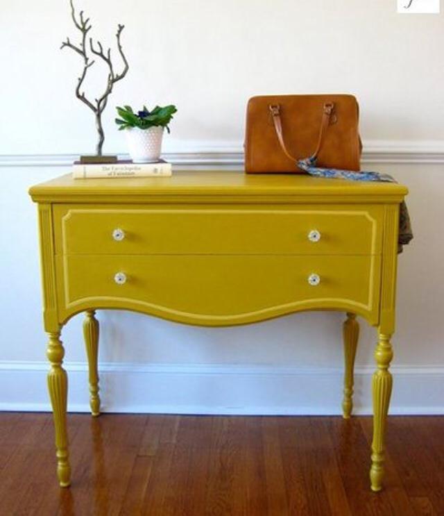 Mustard shade display table! by Eutropius Design Studio Living-room | Interior Design Photos & Ideas