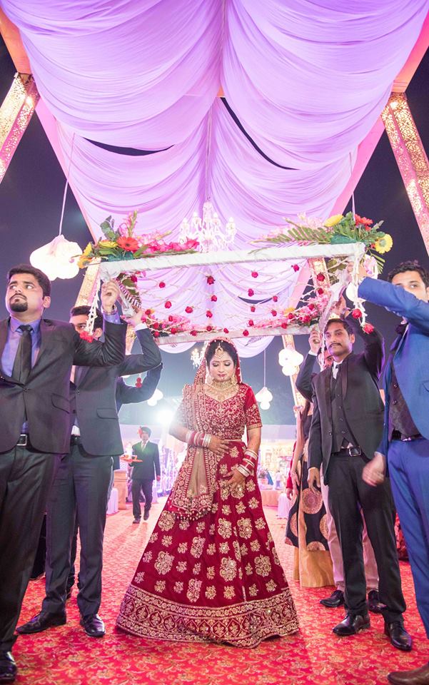 Red Shaded Bridal Lehenga by Saurabh Wedding-photography Wedding-dresses | Weddings Photos & Ideas