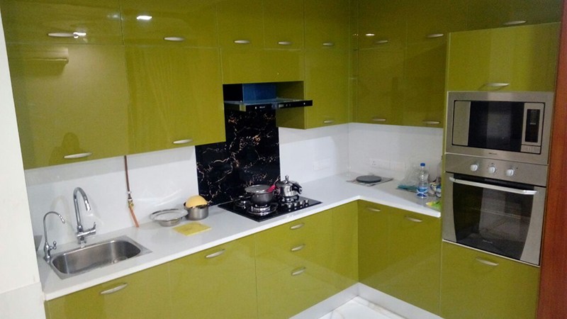 L- shaped modular kitchen with toffee color cabinets by Interior Design Modular-kitchen | Interior Design Photos & Ideas