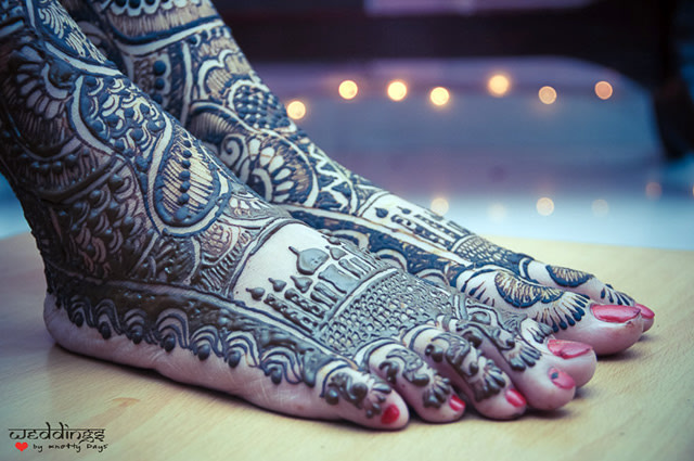 Indian Mehendi Design With Taj Detailing! by Nikhil Arora Bridal-mehendi | Weddings Photos & Ideas