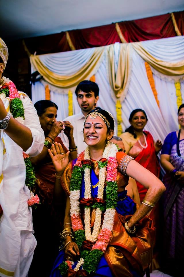 Gorgeous Bride In Blue Silk Saree With Golden Border by Jude N Lazaro Wedding-photography Wedding-dresses | Weddings Photos & Ideas