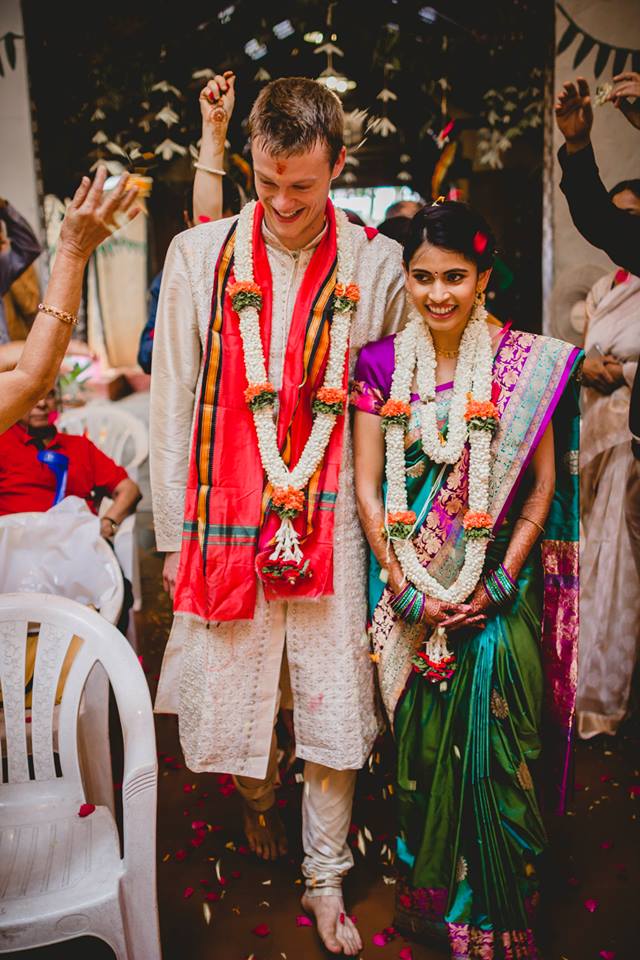 Gorgeous Bride In Pink Silk and GreenSaree With Golden Border by Jude N Lazaro Wedding-photography | Weddings Photos & Ideas