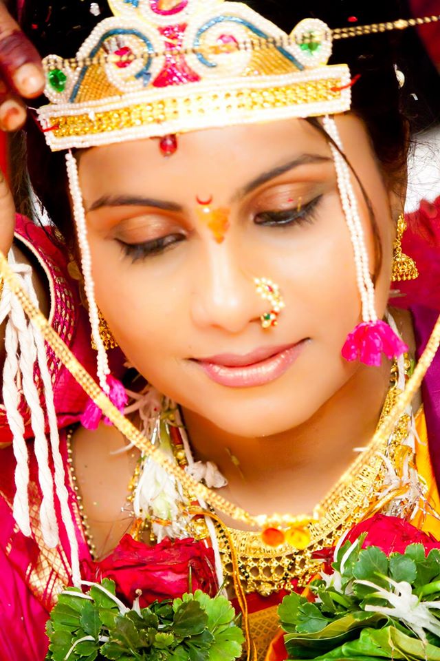 Candid Marathi Bride Shot With Traditional Matha Patti by The Wedding Frames Wedding-photography | Weddings Photos & Ideas