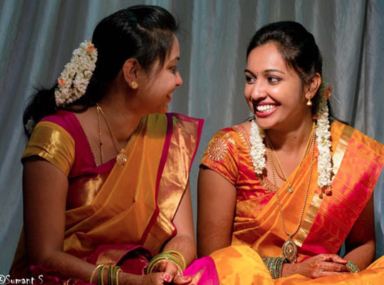 Bride and Friend Of The Bride Wearing Yellow Silk Sarees by Sumant 's photography Wedding-photography | Weddings Photos & Ideas
