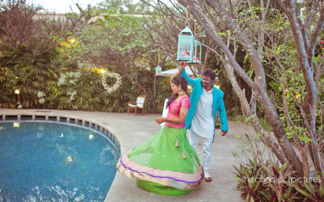 Twirling Bride-To-Be Wearing Pink and Green Lehenga by Kiran Kumar J Wedding-photography | Weddings Photos & Ideas