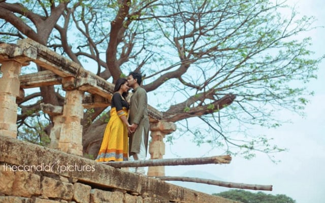 Bride and Groom-To-Be Against a Stunning Backdrop by Kiran Kumar J Wedding-photography | Weddings Photos & Ideas