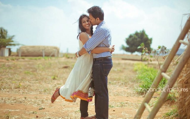 Bride and Groom-To-Be Against a Rustic Backdrop by Kiran Kumar J Wedding-photography | Weddings Photos & Ideas