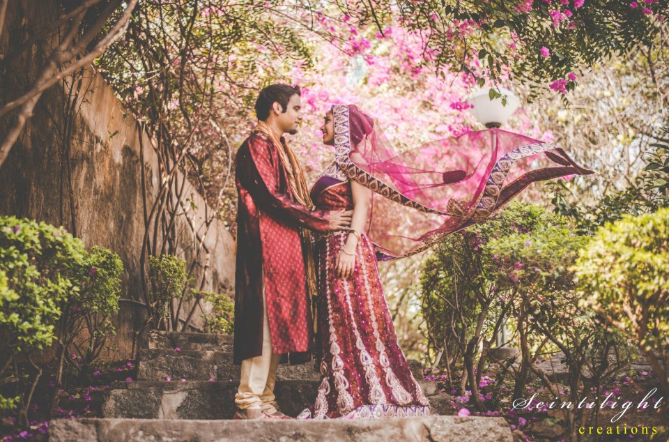 Bride-To-Be Wearing Magenta and Gold Lehenga by Gracian Wedding-photography | Weddings Photos & Ideas