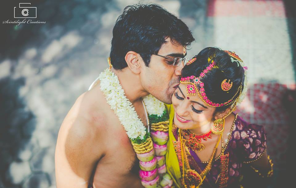 South Indian Couple Striking a Romantic Pose by Gracian Wedding-photography | Weddings Photos & Ideas