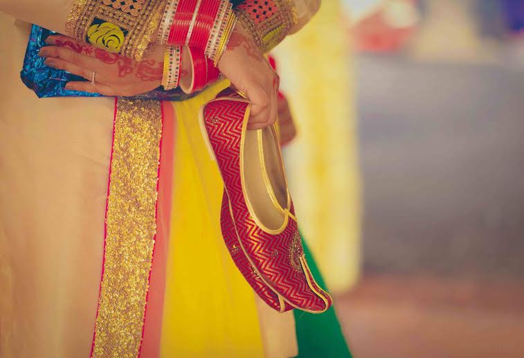 Red and Gold Bridal Jutti by Pixel Blender Wedding-photography | Weddings Photos & Ideas