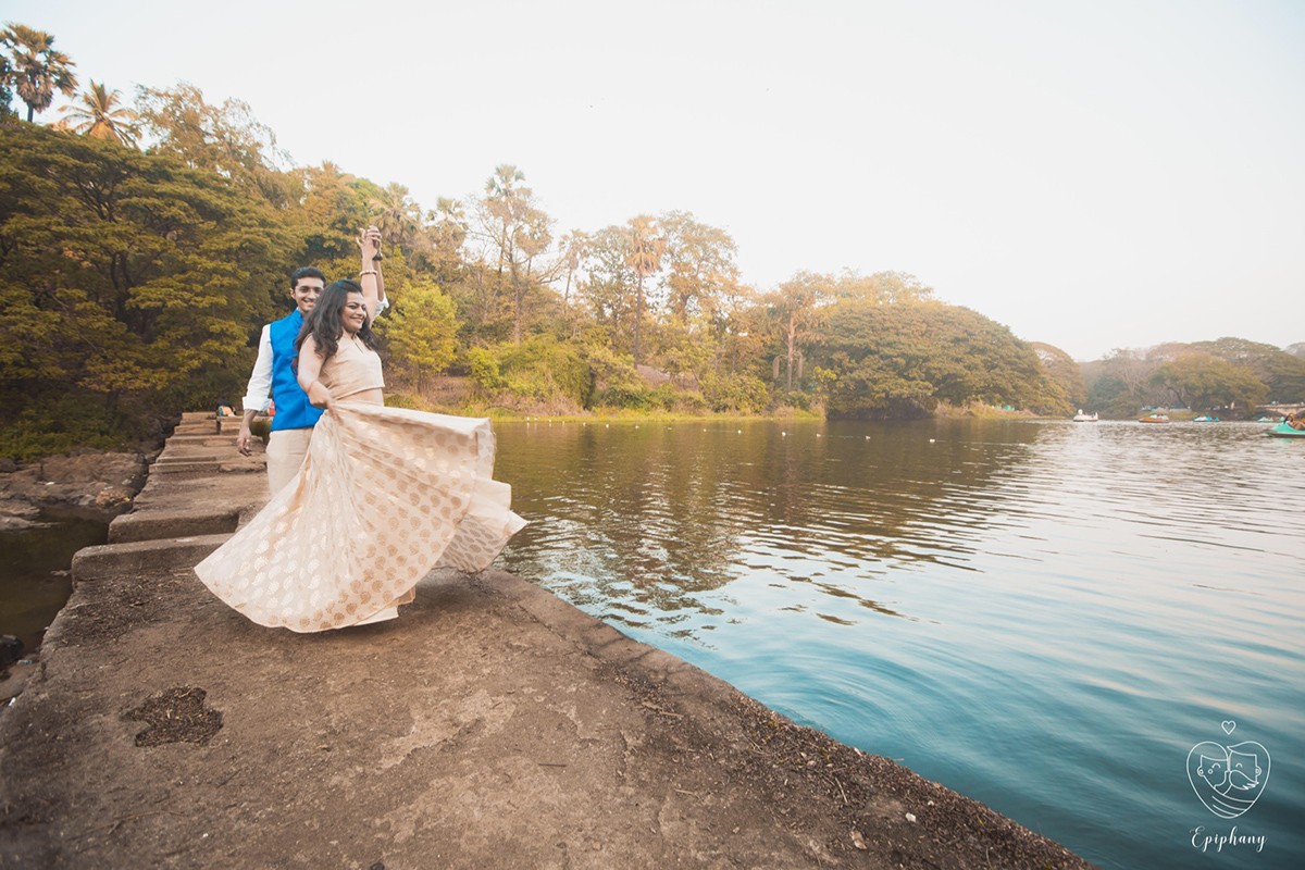 Bride and Groom To-Be Striking a Stunning Pose By the Lakeside by Sajal Kapoor Wedding-photography | Weddings Photos & Ideas