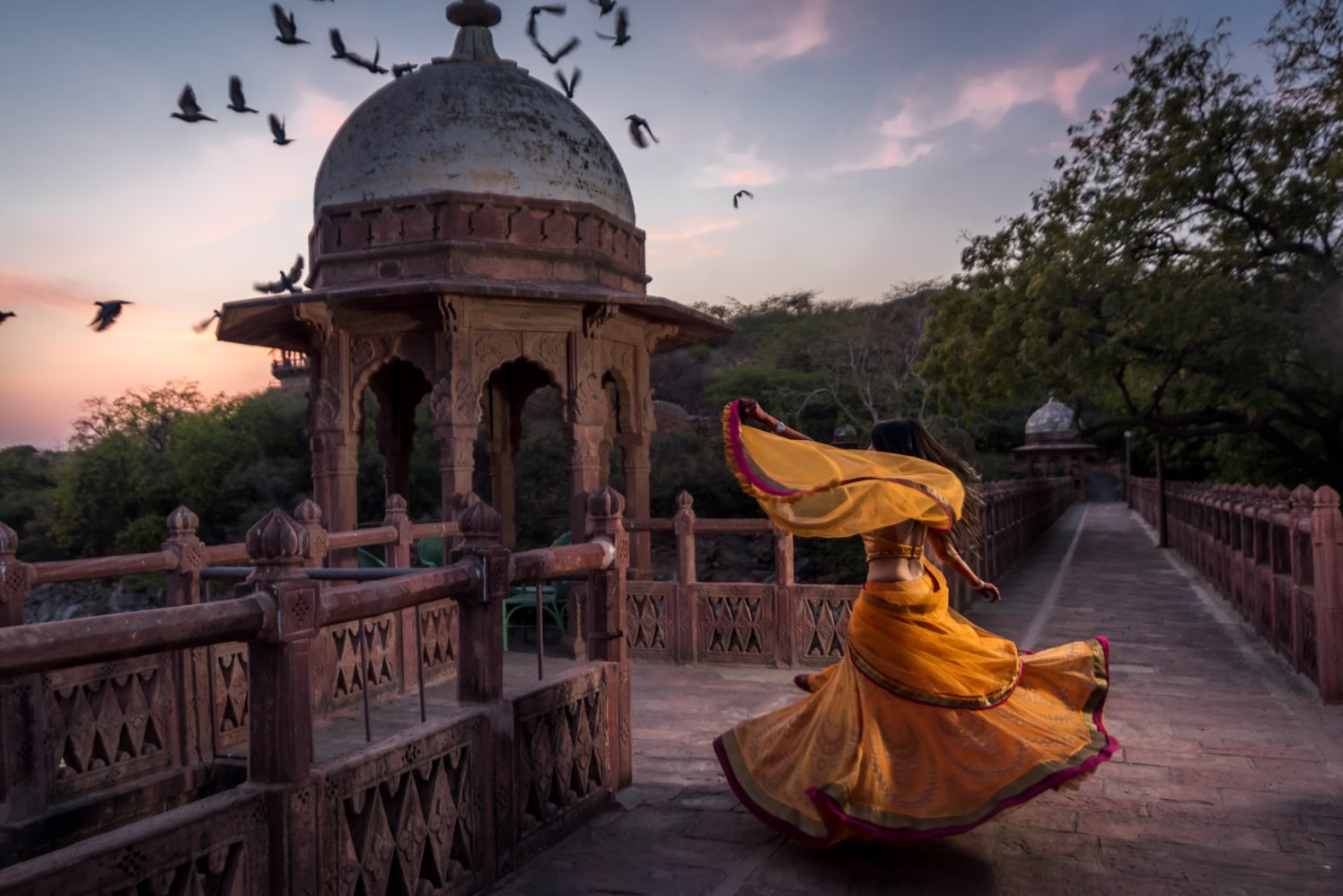 Twirling Bride Against Stunning Backdrop by Conscious Cinematic Arts Wedding-photography | Weddings Photos & Ideas