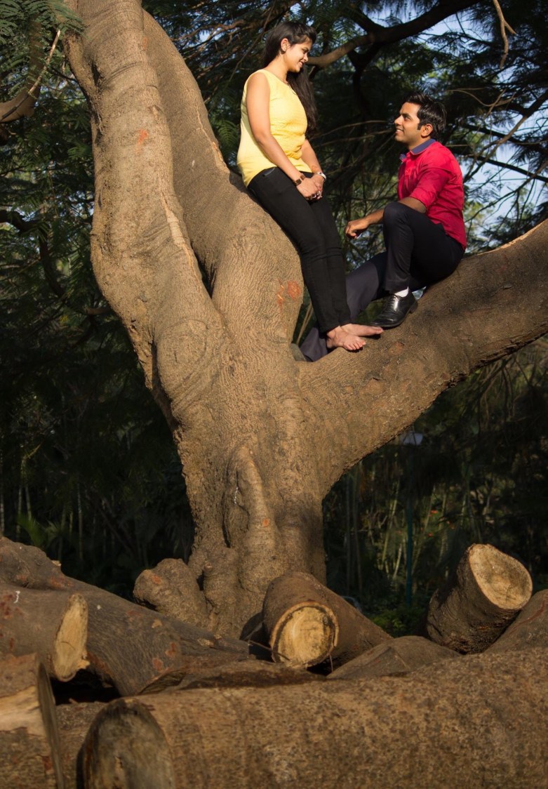 Bride and Groom To-Be Atop a Tree by Vivek Renukaprasad Wedding-photography | Weddings Photos & Ideas