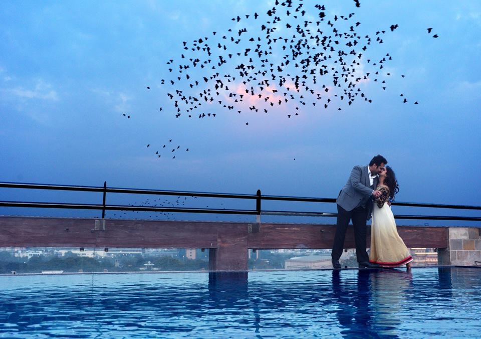 Bride and Groom Shoot By Pool Side by Nitin Tanwar Wedding-photography | Weddings Photos & Ideas