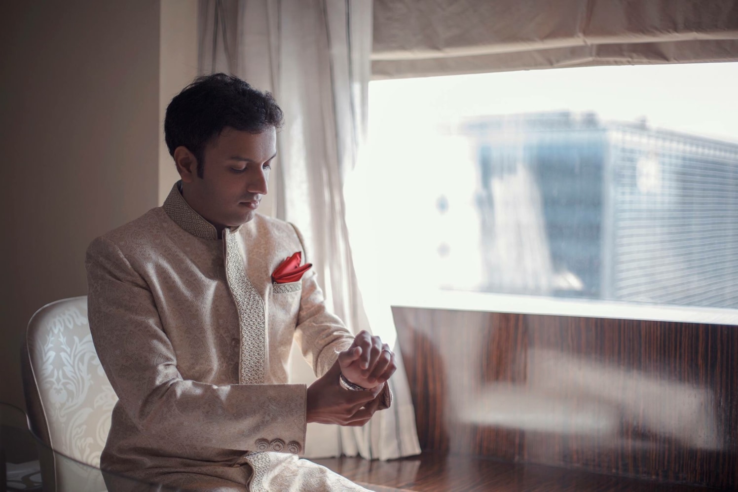 Dashing Groom Wearing White Sherwani by Sagar Thackar Wedding-photography | Weddings Photos & Ideas
