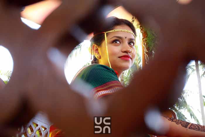 Marathi bride captured through interesting angle by Madhuri Sharma Photography Wedding-photography | Weddings Photos & Ideas