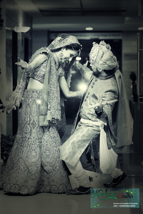 Happy bride and groom pose by Krishna Studio Wedding-photography | Weddings Photos & Ideas
