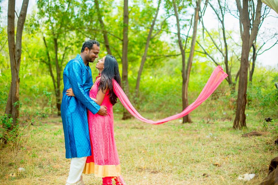 Bride and Groom To-Be Striking a Filmy Pose by Bharath Venkatesh Wedding-photography | Weddings Photos & Ideas