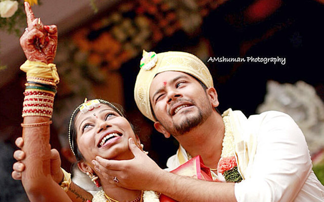 Playful Bride And Groom by Amshuman Wedding-photography Groom-wear-and-accessories | Weddings Photos & Ideas