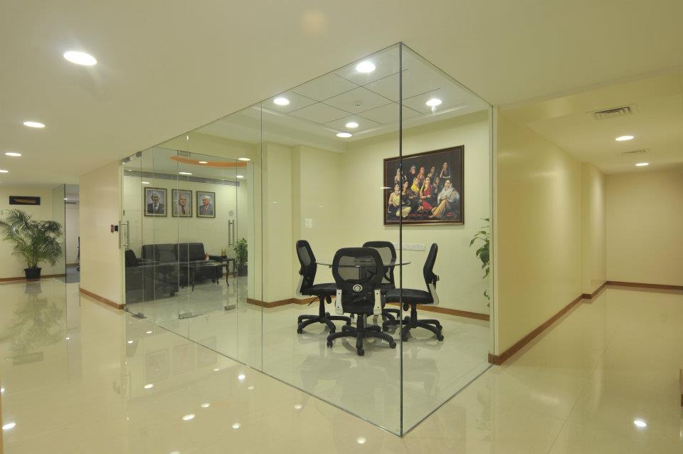 Office With Glass Cubicles Cabin And Marble Flooring by Hoshedaar Eruch Carnac Modern | Interior Design Photos & Ideas
