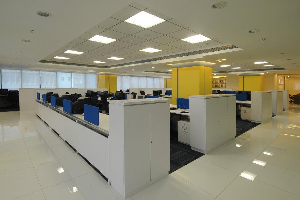 Large Office With Wooden Cabinets And Marble Floor by Hoshedaar Eruch Carnac Modern | Interior Design Photos & Ideas
