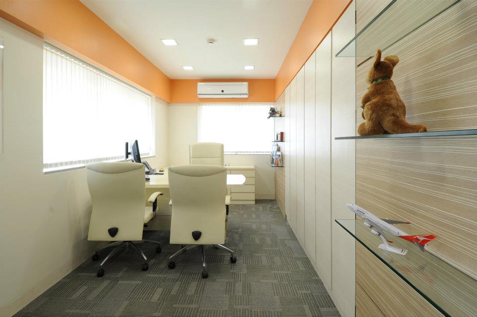 Office Cabin With Stylish White Wooden Furniture by Hoshedaar Eruch Carnac Modern | Interior Design Photos & Ideas