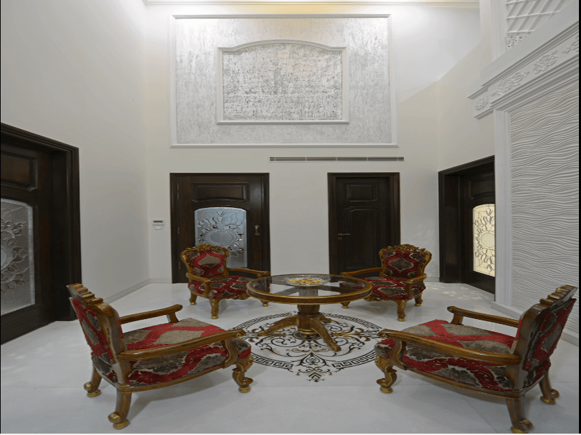 Spacious Living Room With Traditional Style Sofa Chairs by Deepak Sharma Living-room Contemporary | Interior Design Photos & Ideas