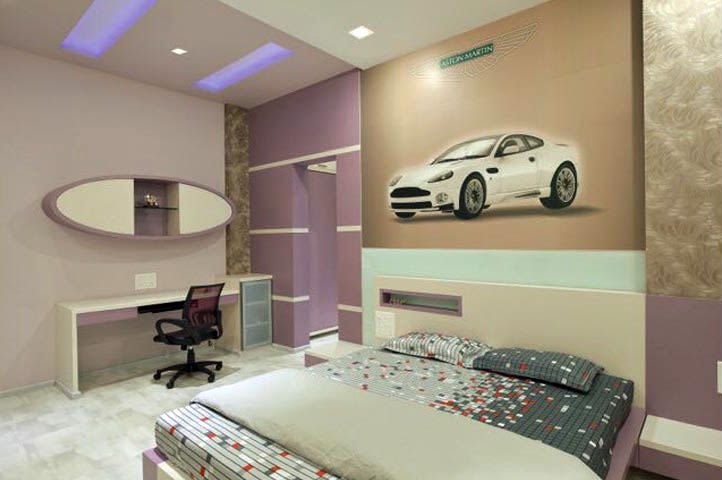 Bedroom With Box Bed And Study Table by Ar.Nitin j Kshirsagar Bedroom Contemporary | Interior Design Photos & Ideas