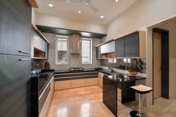 G Shaped Kitchen With Wooden Cabinets by GroupArch Modular-kitchen Contemporary | Interior Design Photos & Ideas