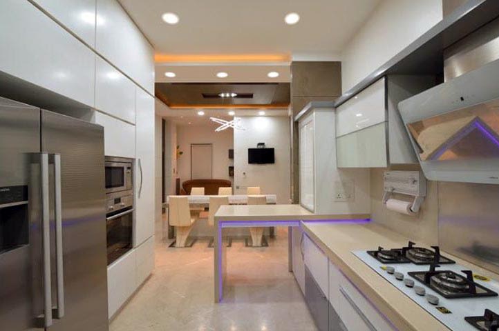 Modular Kitchen With White Kitchen Cabinets by Ar.Nitin j Kshirsagar Modular-kitchen Contemporary | Interior Design Photos & Ideas